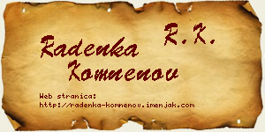 Radenka Komnenov vizit kartica